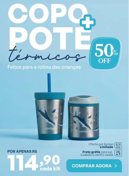 Banner Contigo Kids térmicos estampa tubarões · 50% OFF